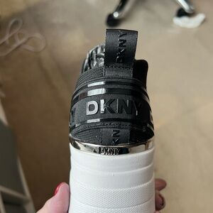 DKNY Black Wedge Sneakers